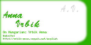anna vrbik business card